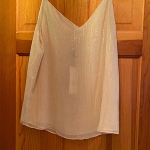 Calvin Klein cream tank top w silver thread #47